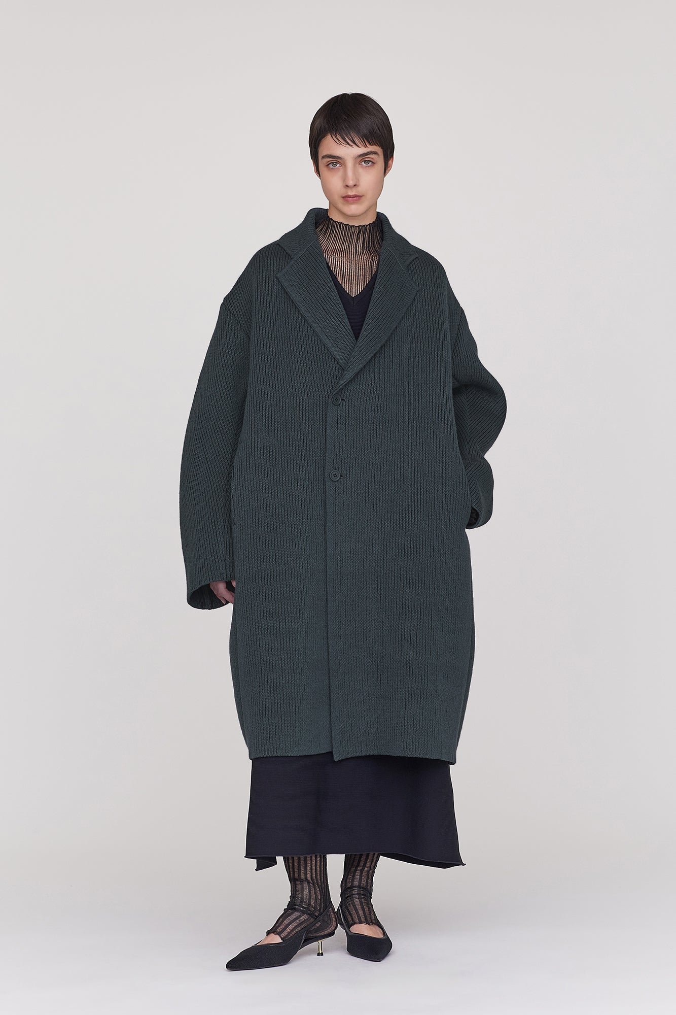 TW INLAY DOUBLE BREASTED CHESTER COAT