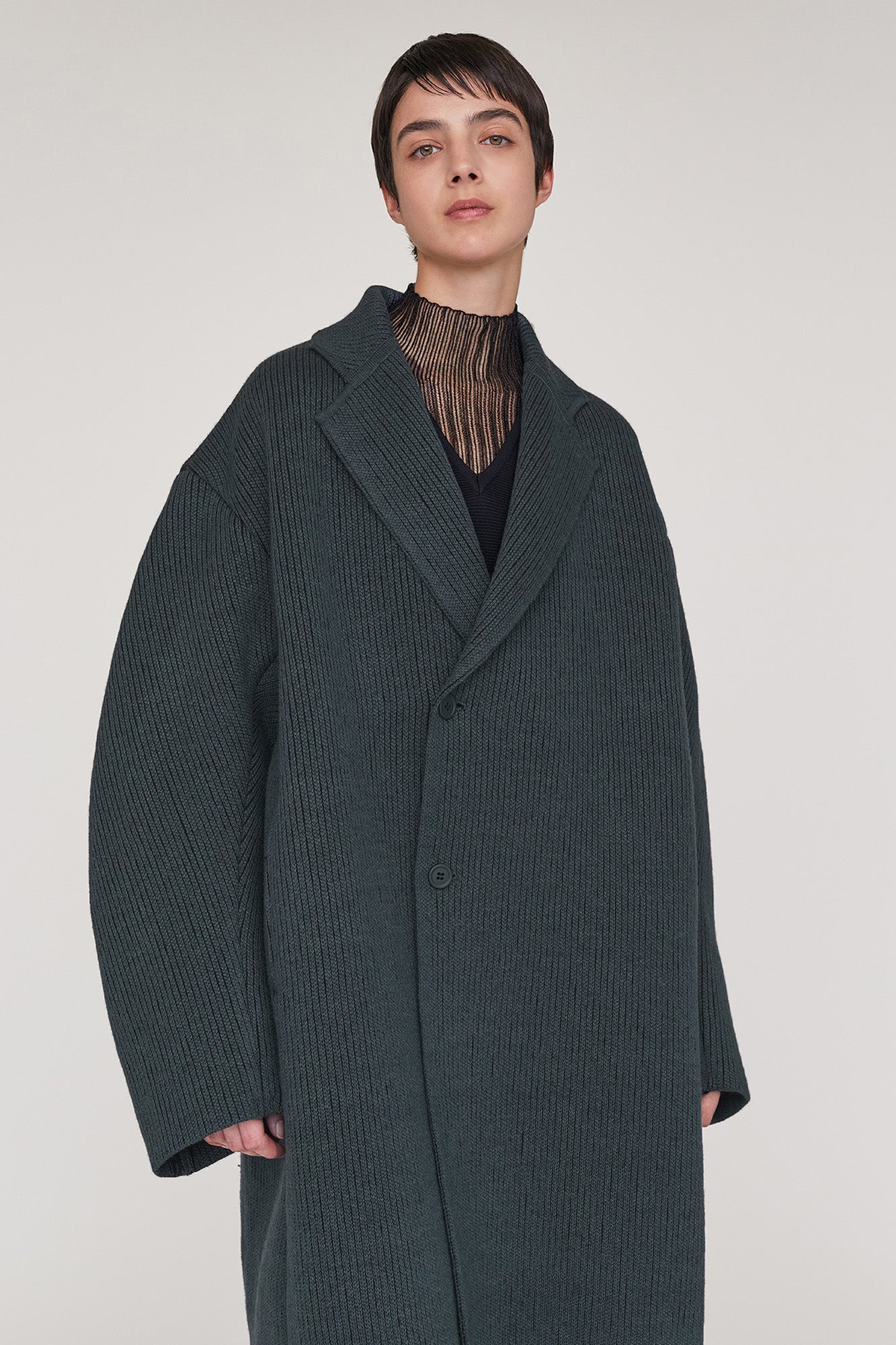 TW INLAY DOUBLE BREASTED CHESTER COAT