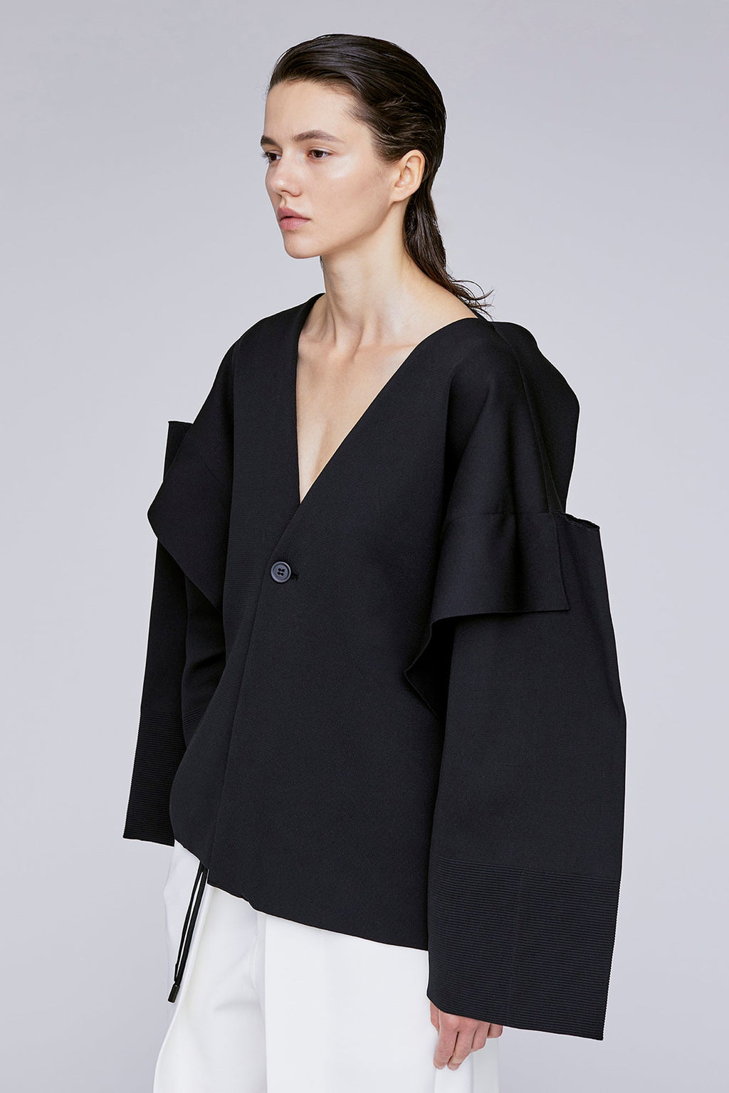 MILAN CREASE COLLARLESS JACKET