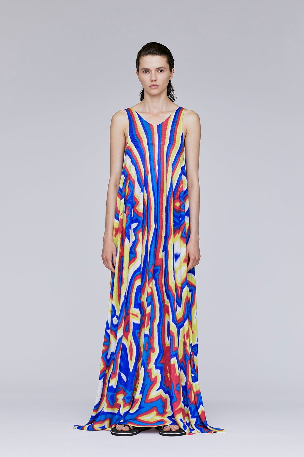 SILK RIVULET CHUSEN STRAP BUST FLARE DRESS