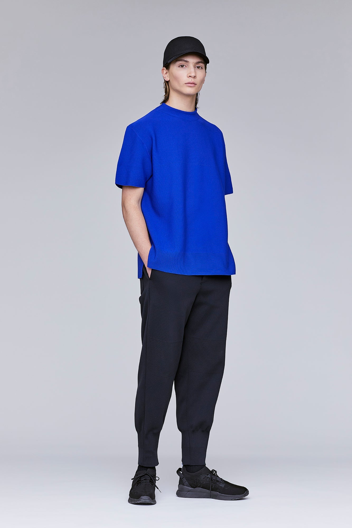 GARTER MOCKNECK SHORT SLEEVE TEE SHIRT