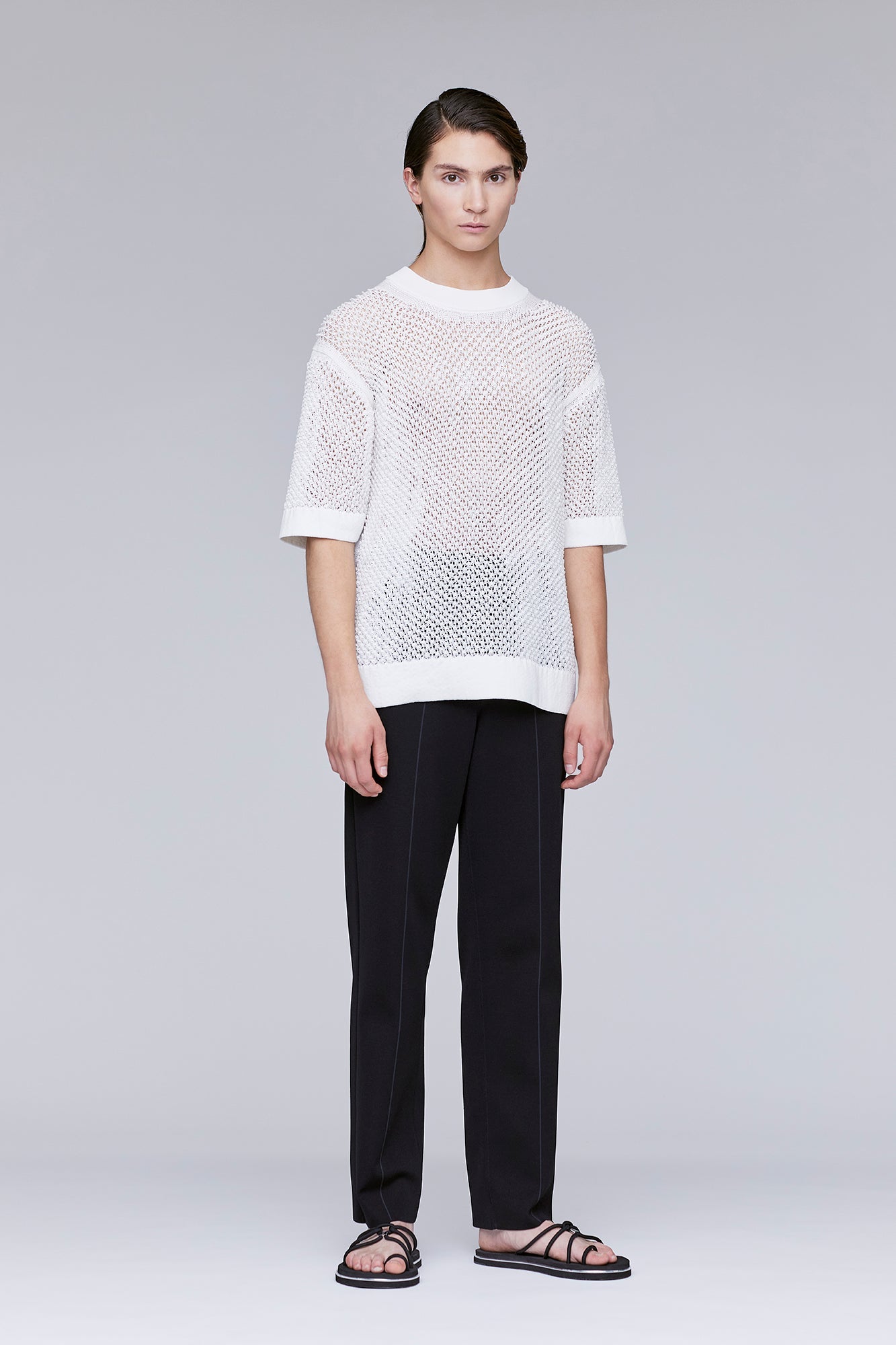 TC LATTICE SHORT SLEEVE TOP