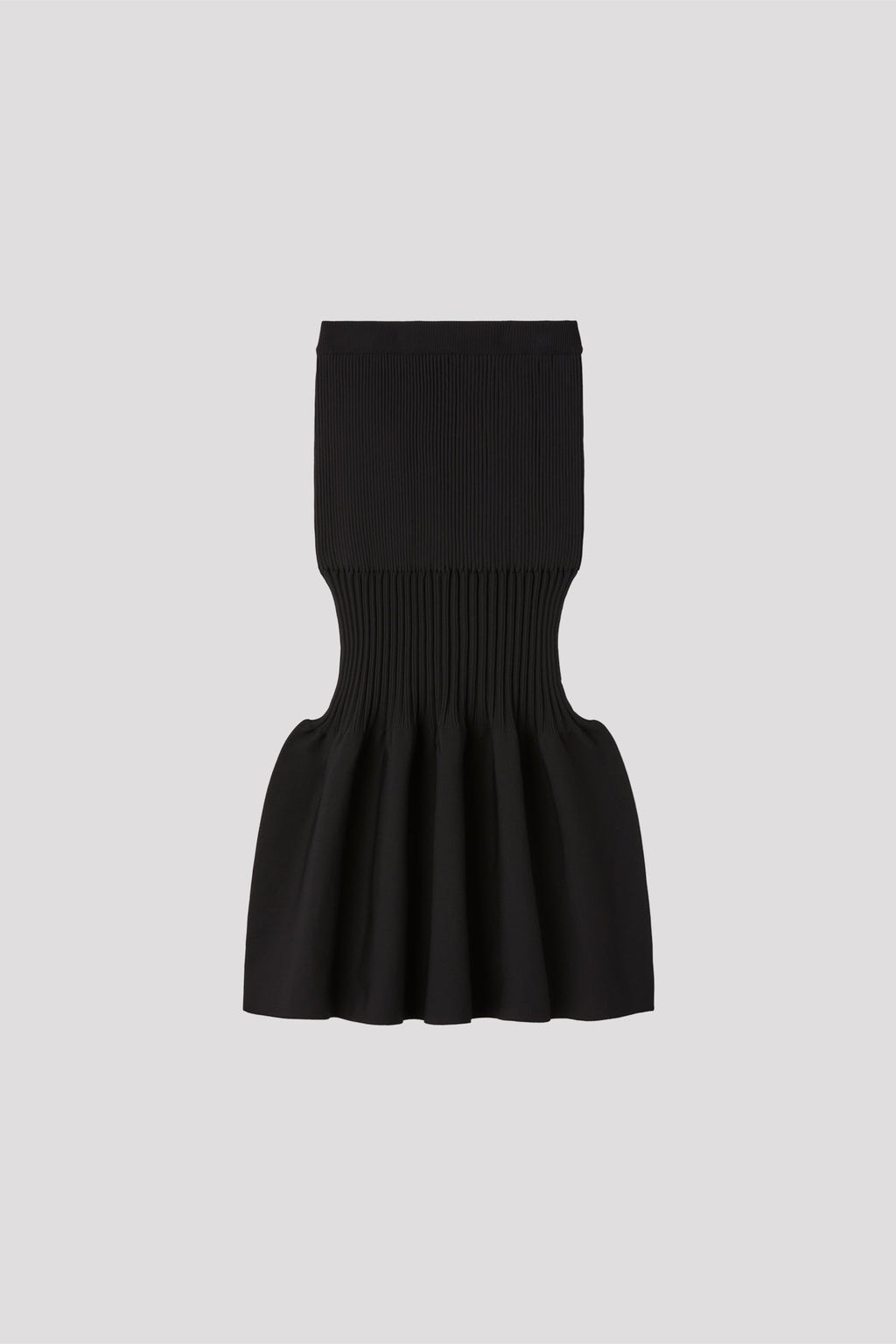FLUTED MERMAID SKIRT - BLACK