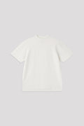 GARTER MOCKNECK SHORT SLEEVE TEE SHIRT - WHITE