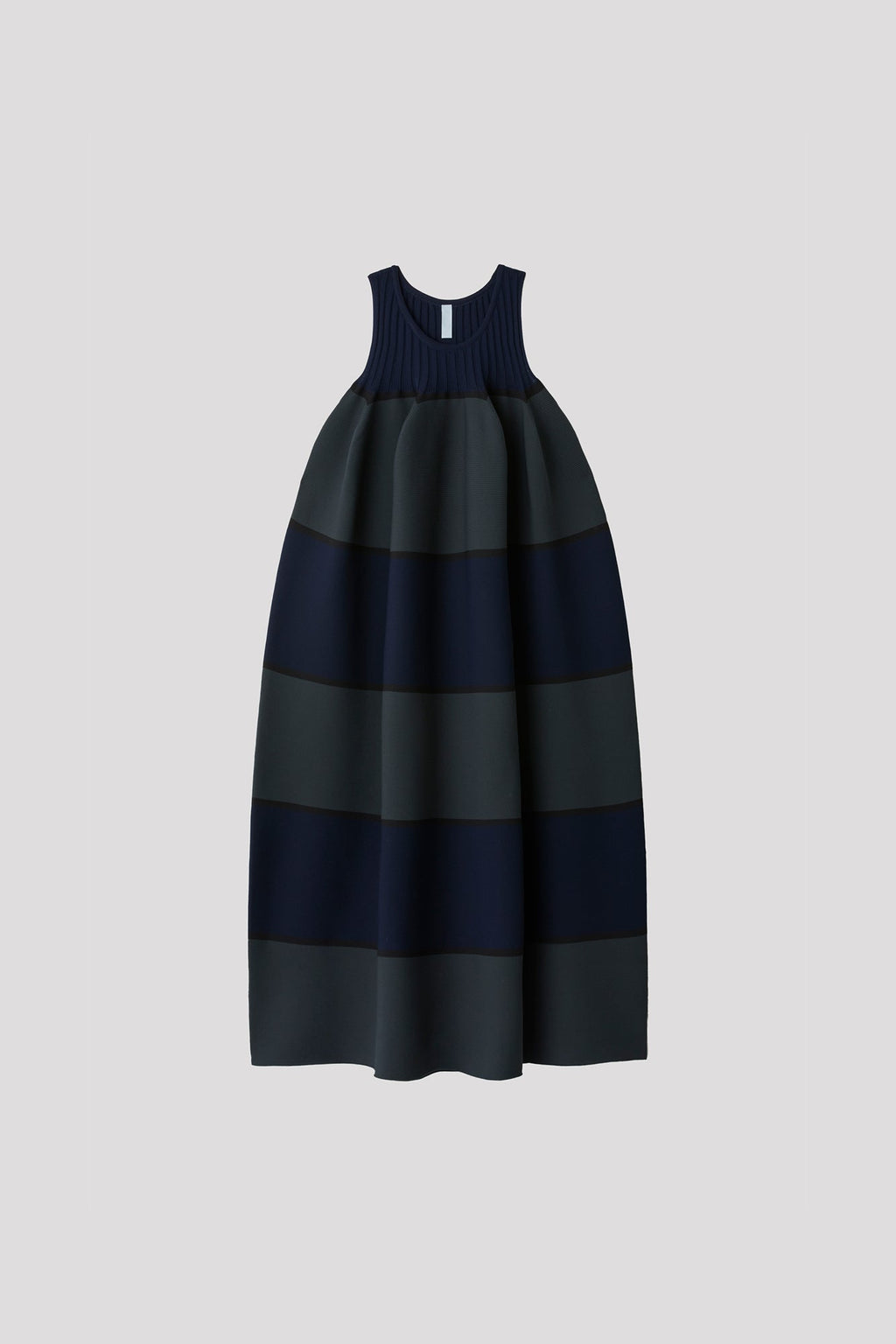 POTTERY SLEEVELESS BUST FLARE DRESS - NAVY MULTI