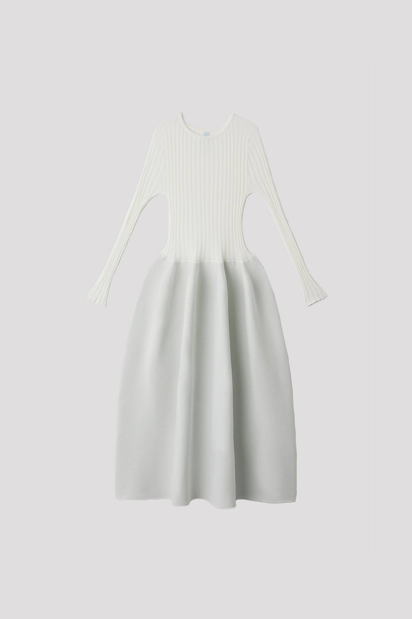 POTTERY GLITTER LONG SLEEVE DRESS - WHITE-SILVER