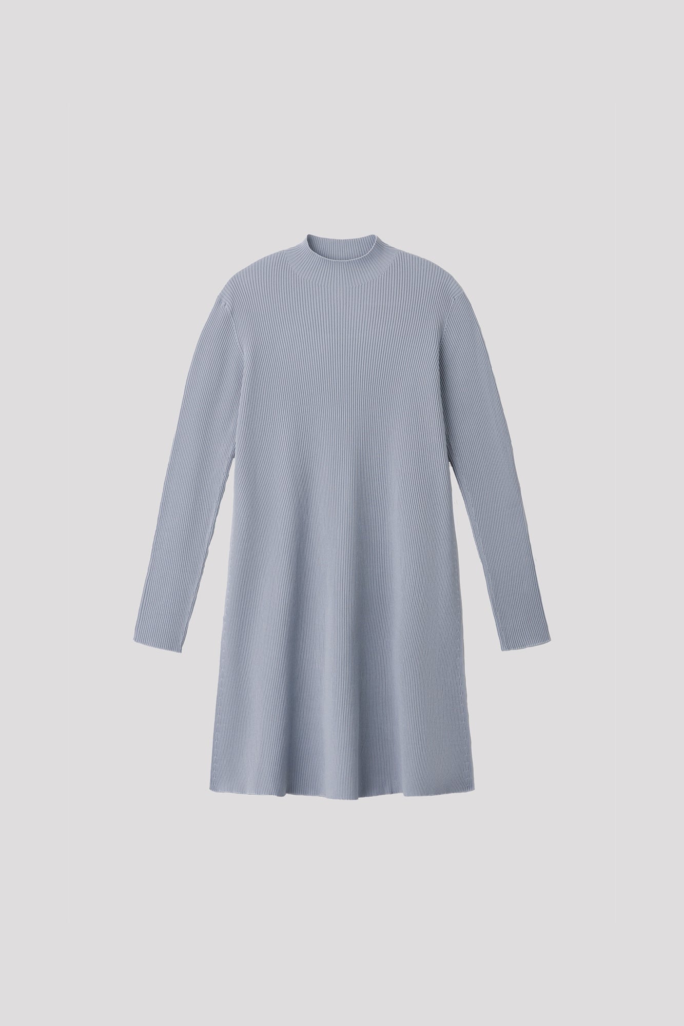 PORTRAIT MOCKNECK LONG SLEEVE TOP - LIGHT GRAY
