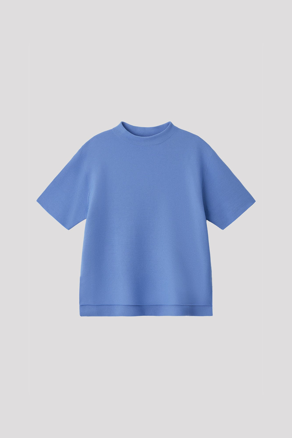 GARTER MOCKNECK SHORT SLEEVE T-SHIRT - SKY BLUE