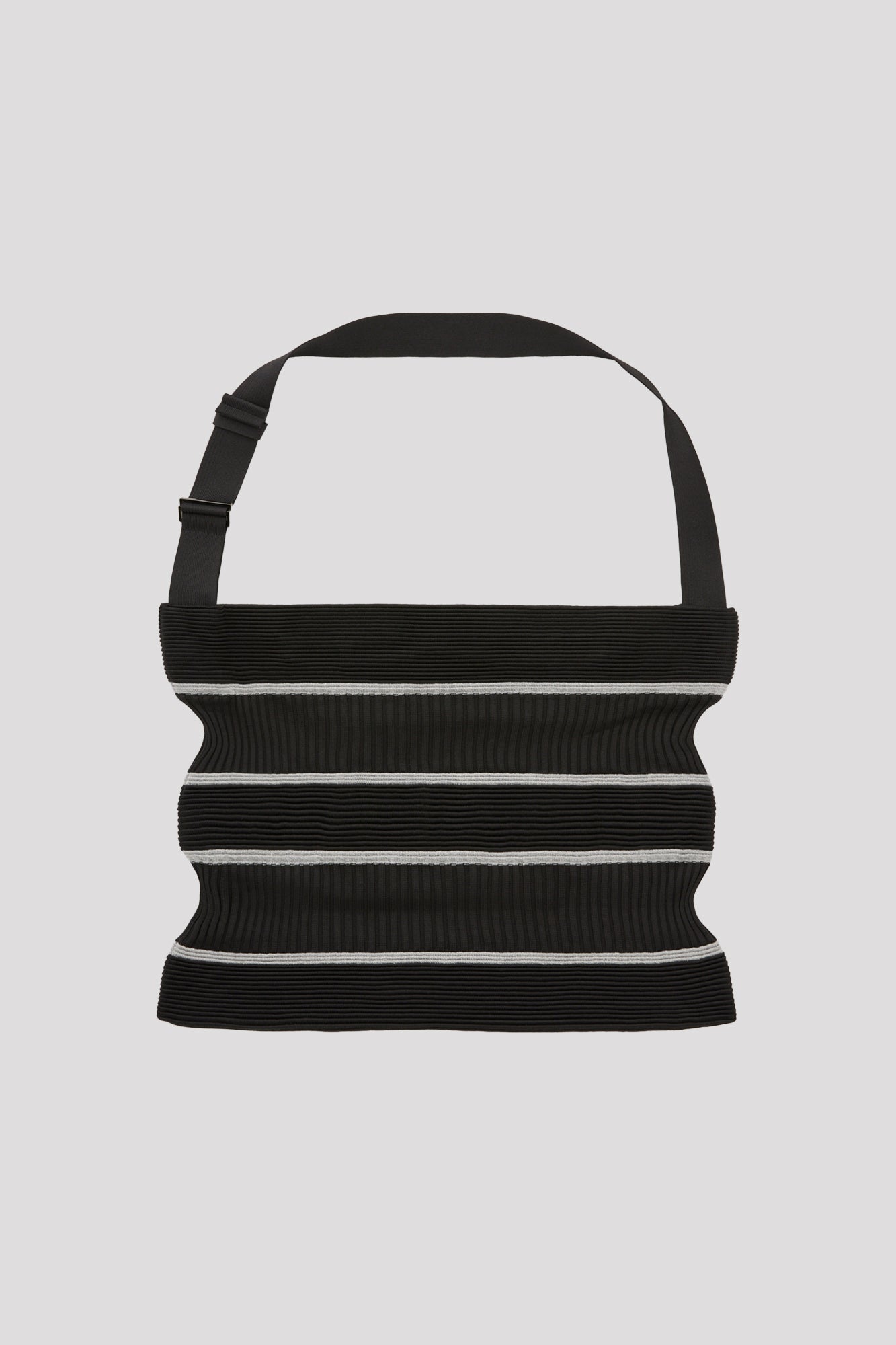 STRATA METAL SHOULDER BAG - BLACK-SILVER