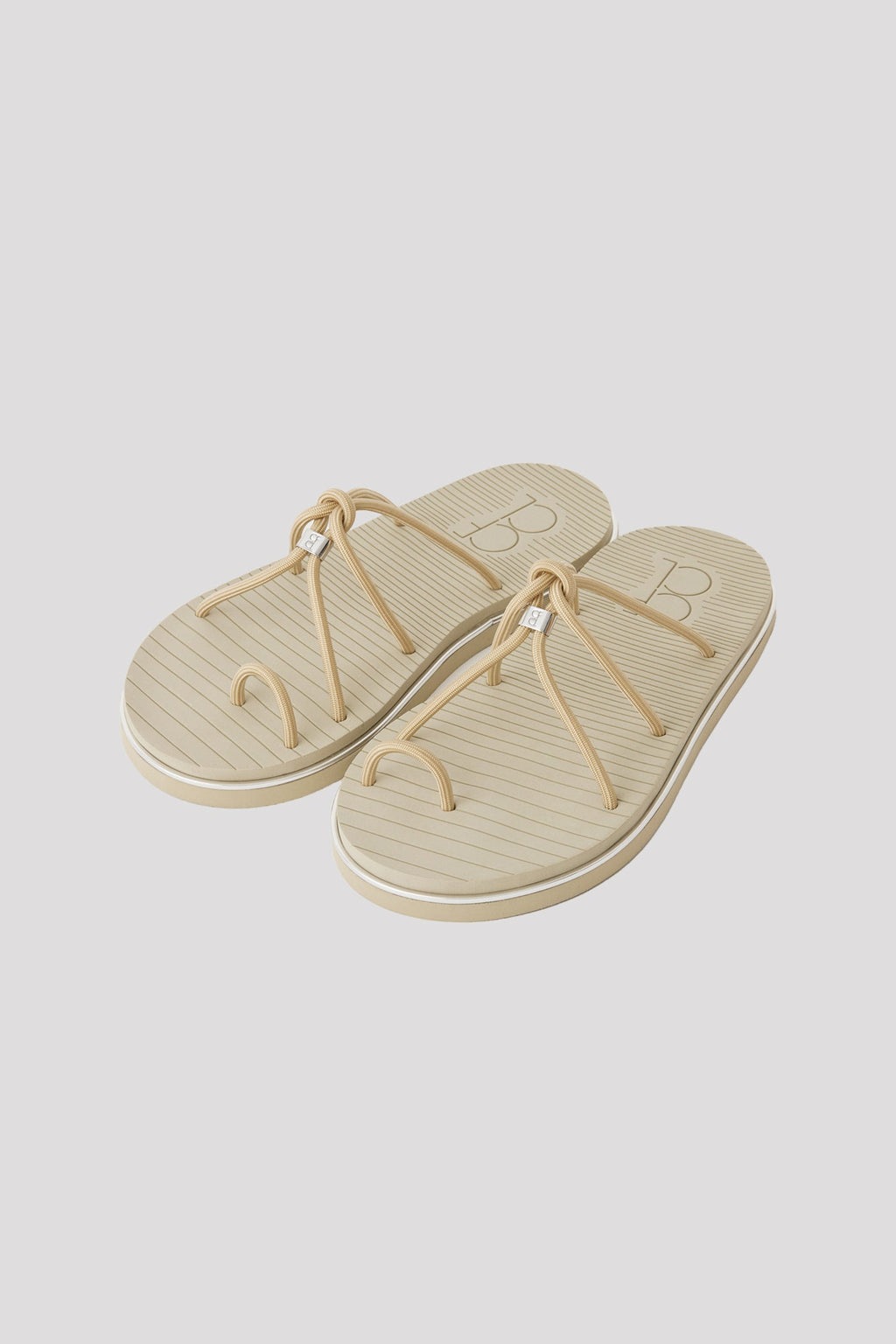 LINE CORD STRAP SANDALS - BEIGE
