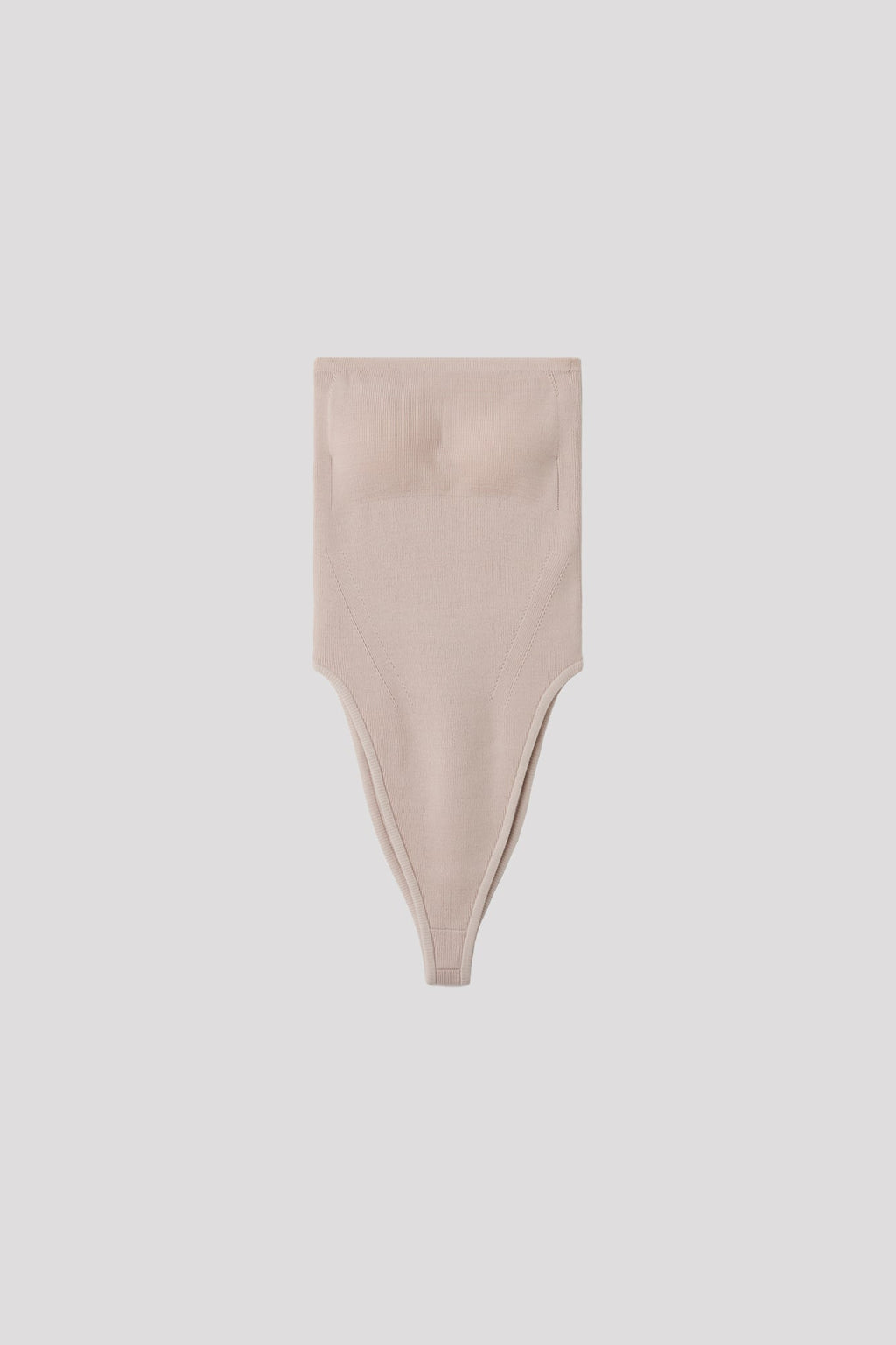 RIB TUBE BODYSUIT - LIGHT BEIGE