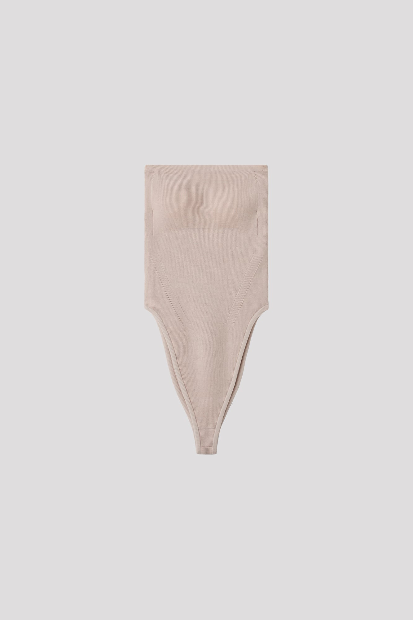 RIB TUBE BODYSUIT - LIGHT BEIGE