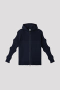 FLUTED HOODIE JACKET - NAVY