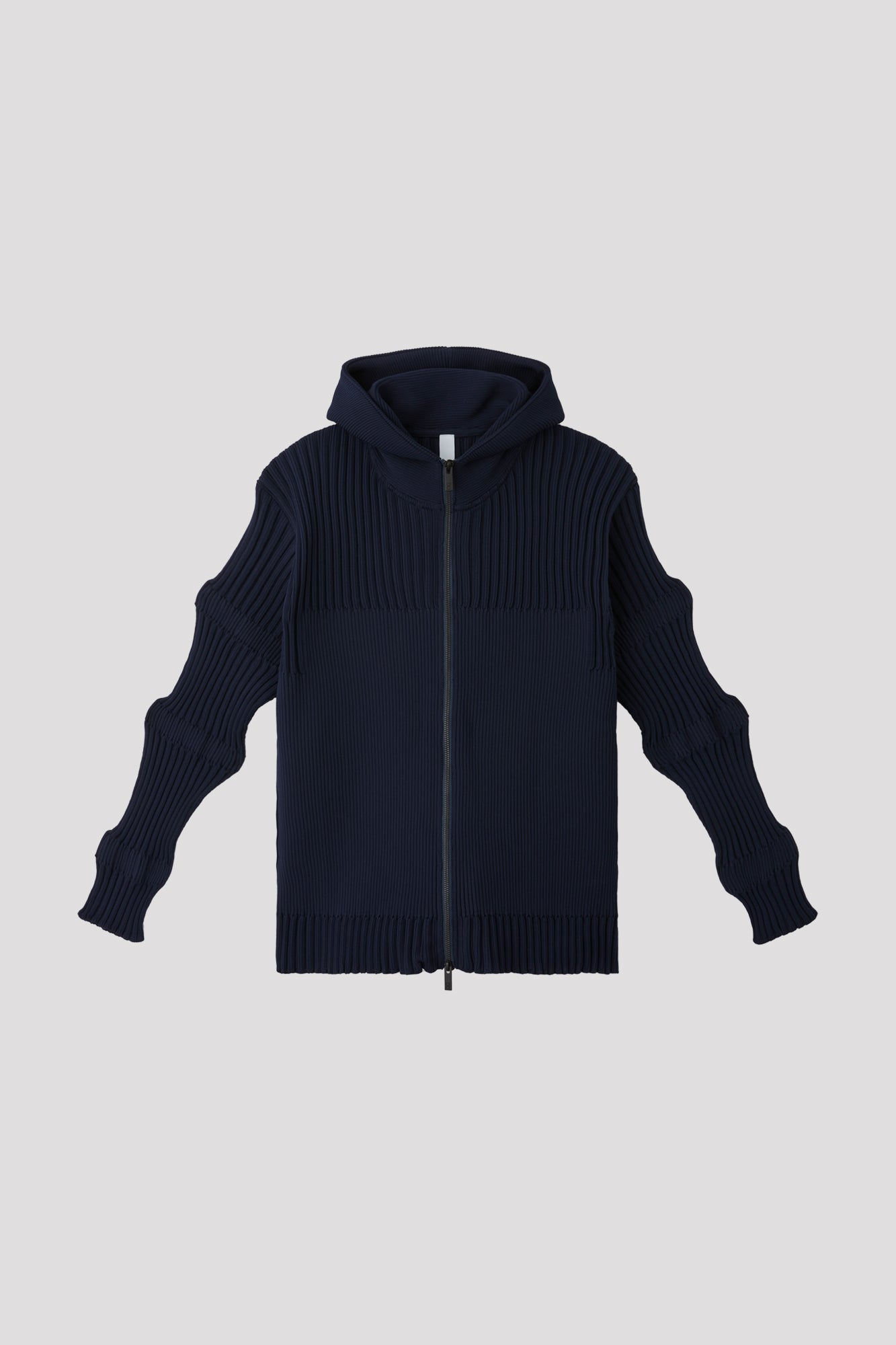 FLUTED HOODIE JACKET - NAVY