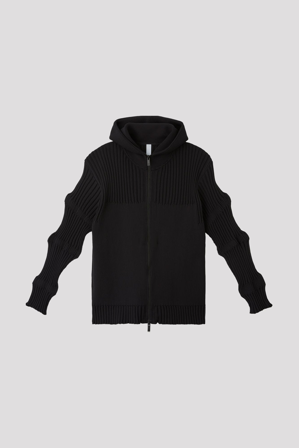FLUTED HOODIE JACKET - BLACK