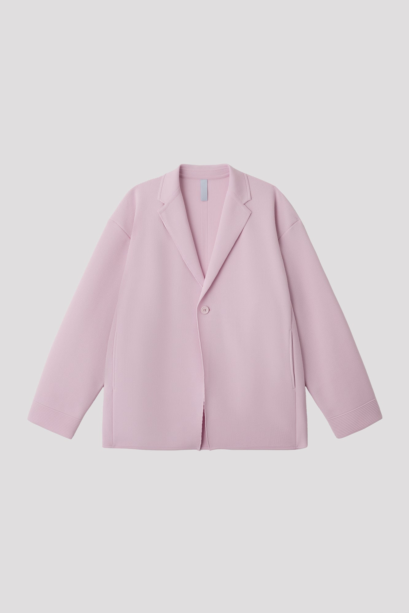 MESH BOXY TAILORED JACKET - PASTEL PINK