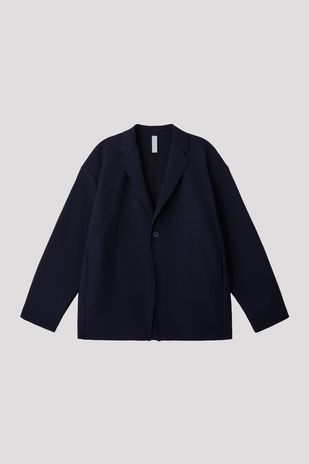 MESH BOXY TAILORED JACKET - NAVY