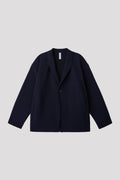 MESH BOXY TAILORED JACKET - NAVY