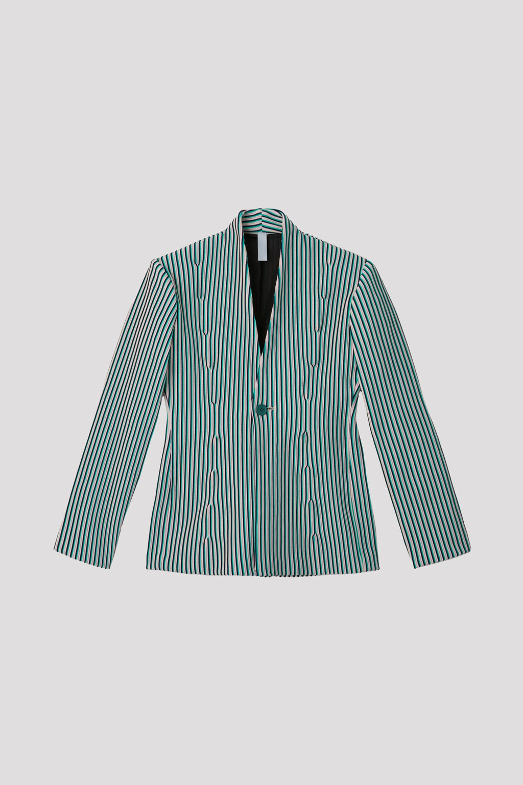 HYPHA COLARLESS JACKET - EMERALD MULTI