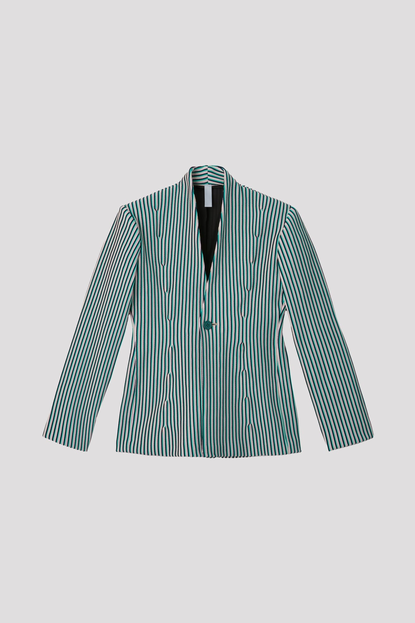 HYPHA COLARLESS JACKET - EMERALD MULTI