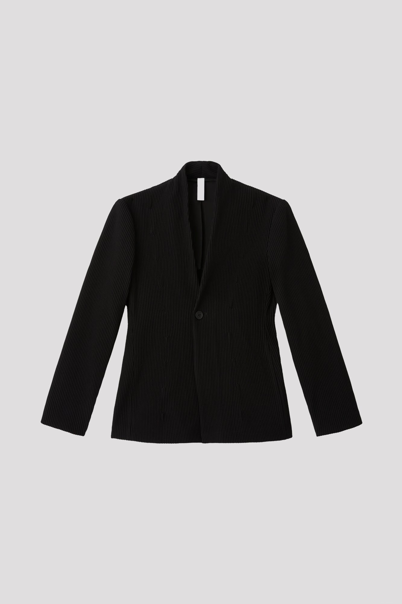HYPHA COLARLESS JACKET - BLACK