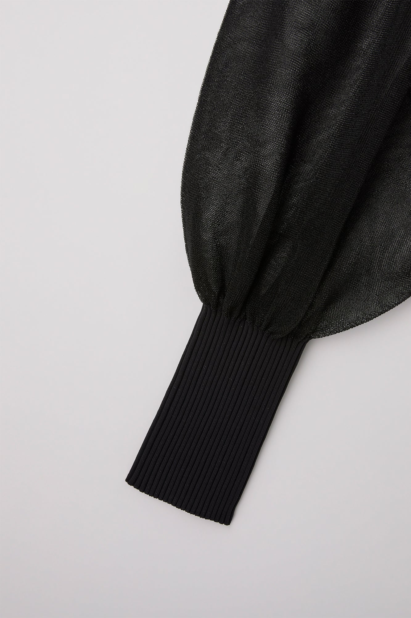 FLUTED LUCENT GLITTER PUFF SLEEVE CROPPED CARDIGAN