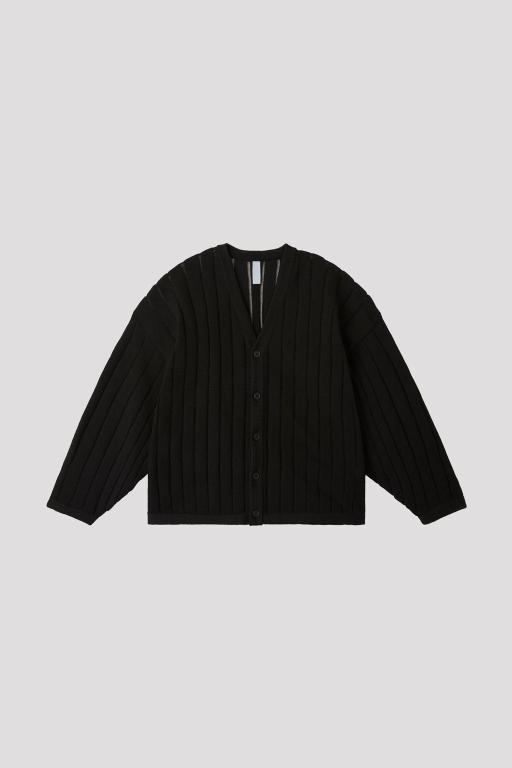 LOUVER METAL CARDIGAN - BLACK-BLACK