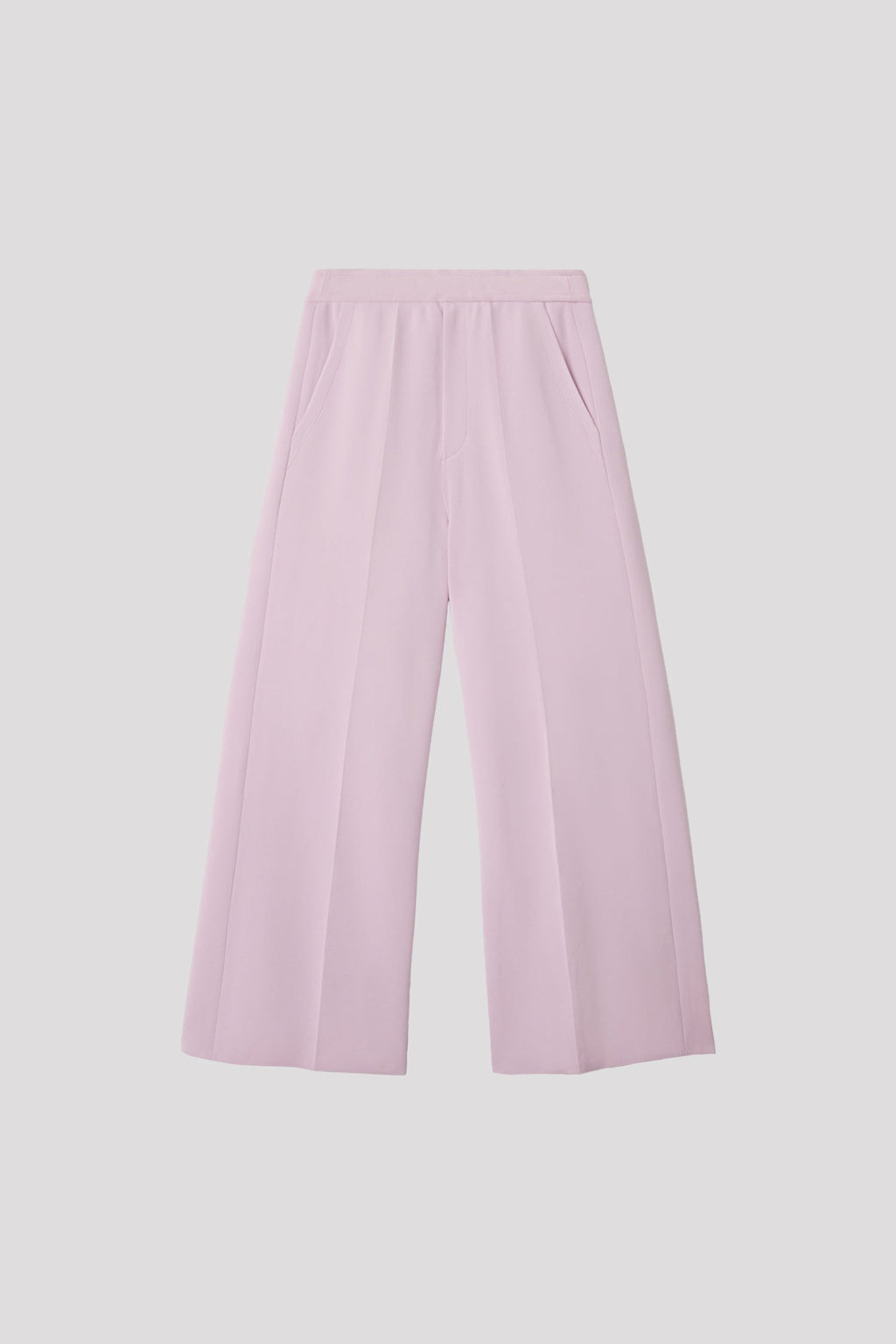 MILAN RIB WIDE STRAIGHT PANTS - PASTEL PINK