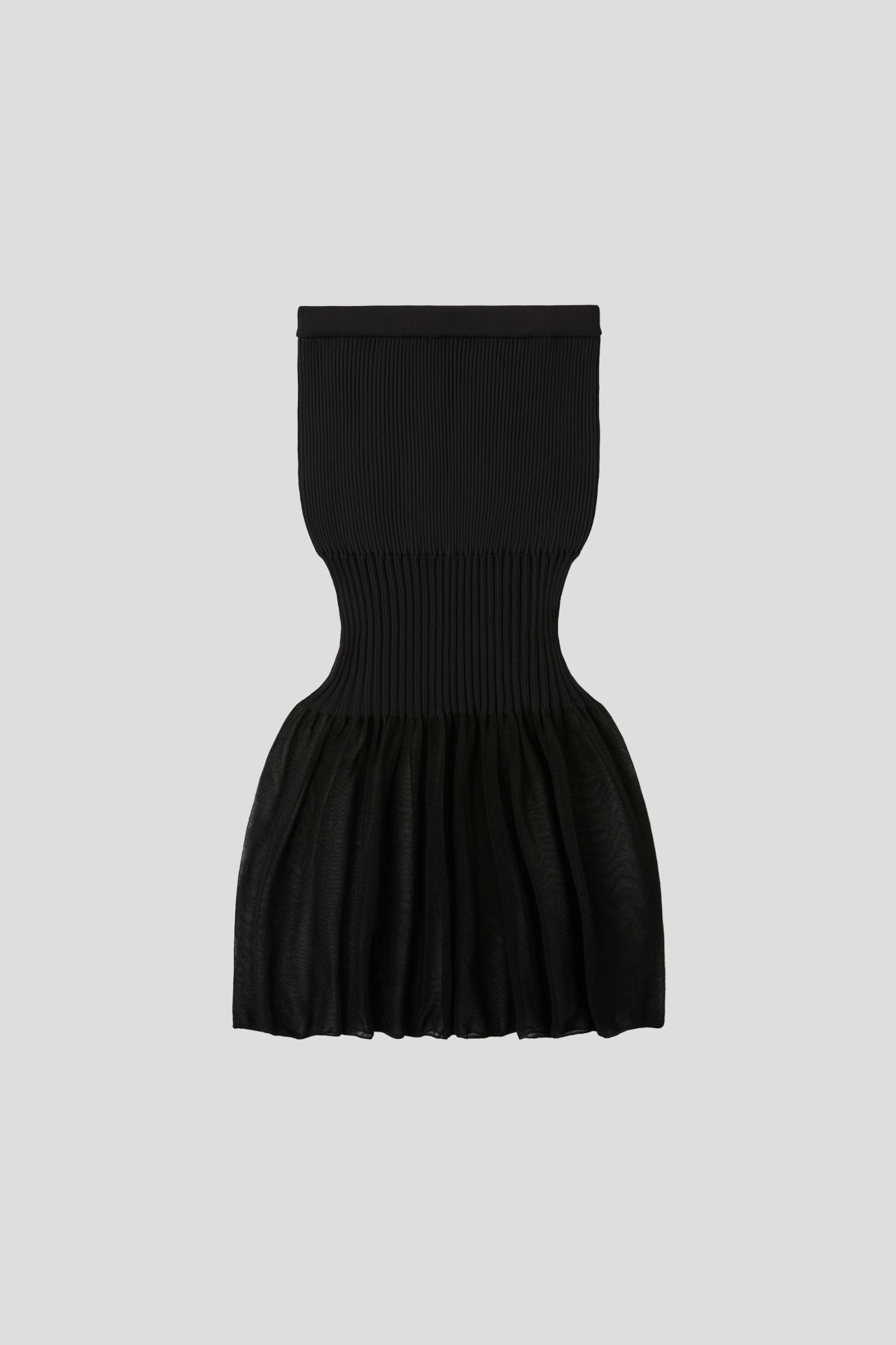 FLUTED LUCENT GLITTER MERMAID SKIRT - BLACK-BLACK