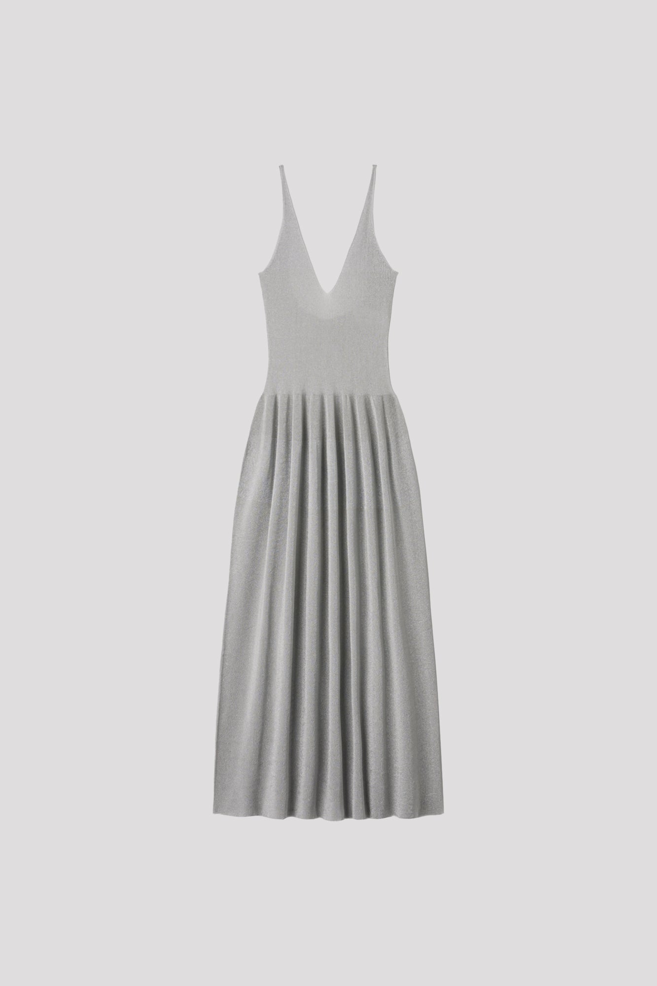 RIVULET METAL SLEEVELESS DRESS - SILVER