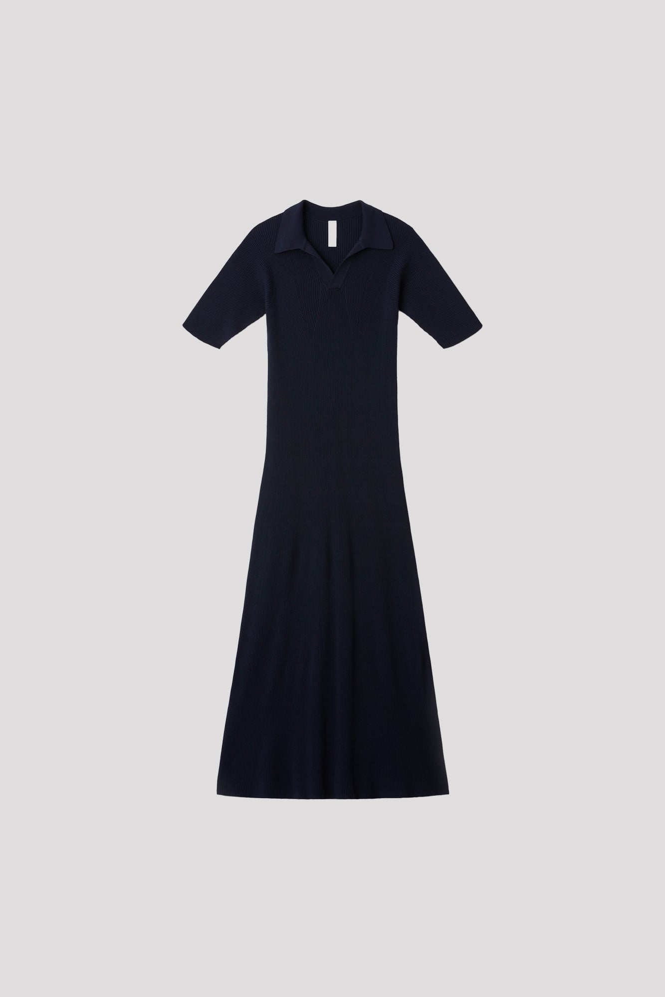 BS RIB SHORT SLEEVE POLO DRESS - NAVY