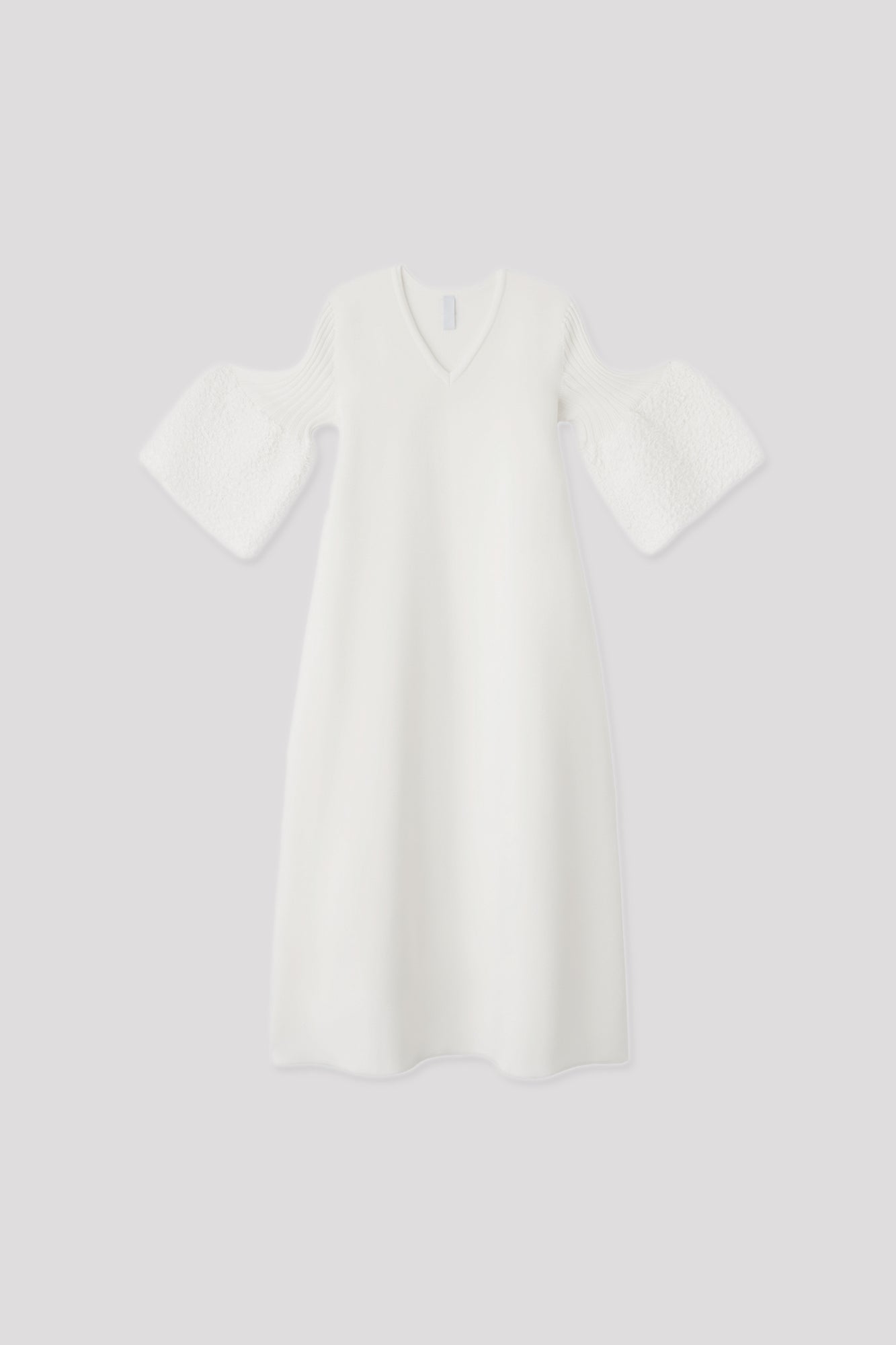 POTTERY REEF SHORT BELL SLEEVE FLARE DRESS - WHITE