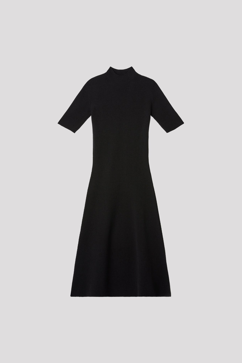 PORTRAIT SHORT SLEEVE DRESS - BLACK