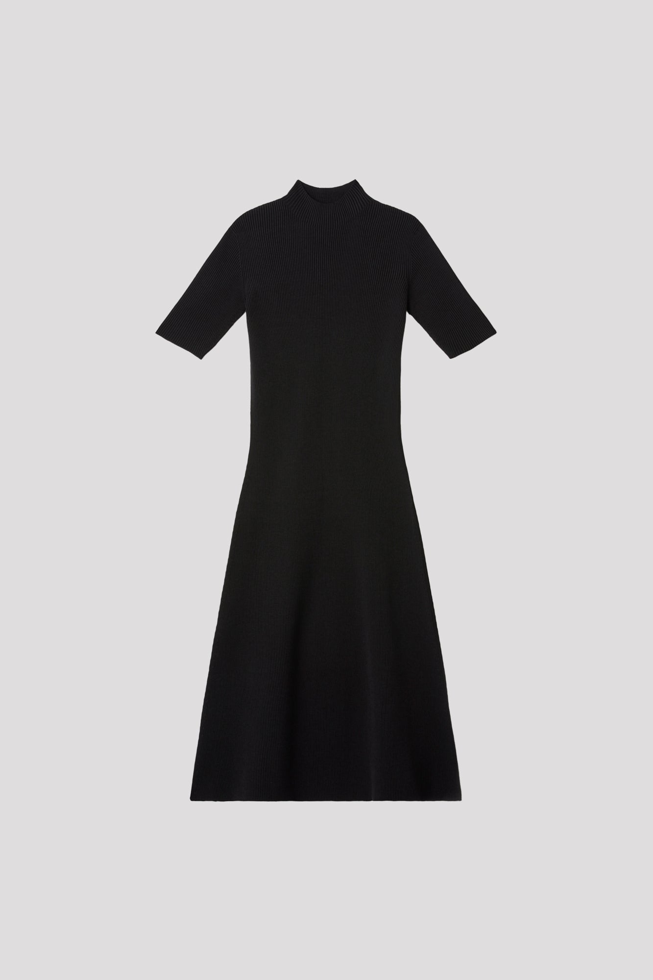 PORTRAIT SHORT SLEEVE DRESS - BLACK