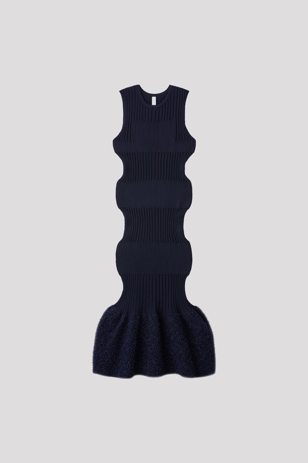 FLUTED REEF SLEEVELESS MERMAID DRESS - NAVY