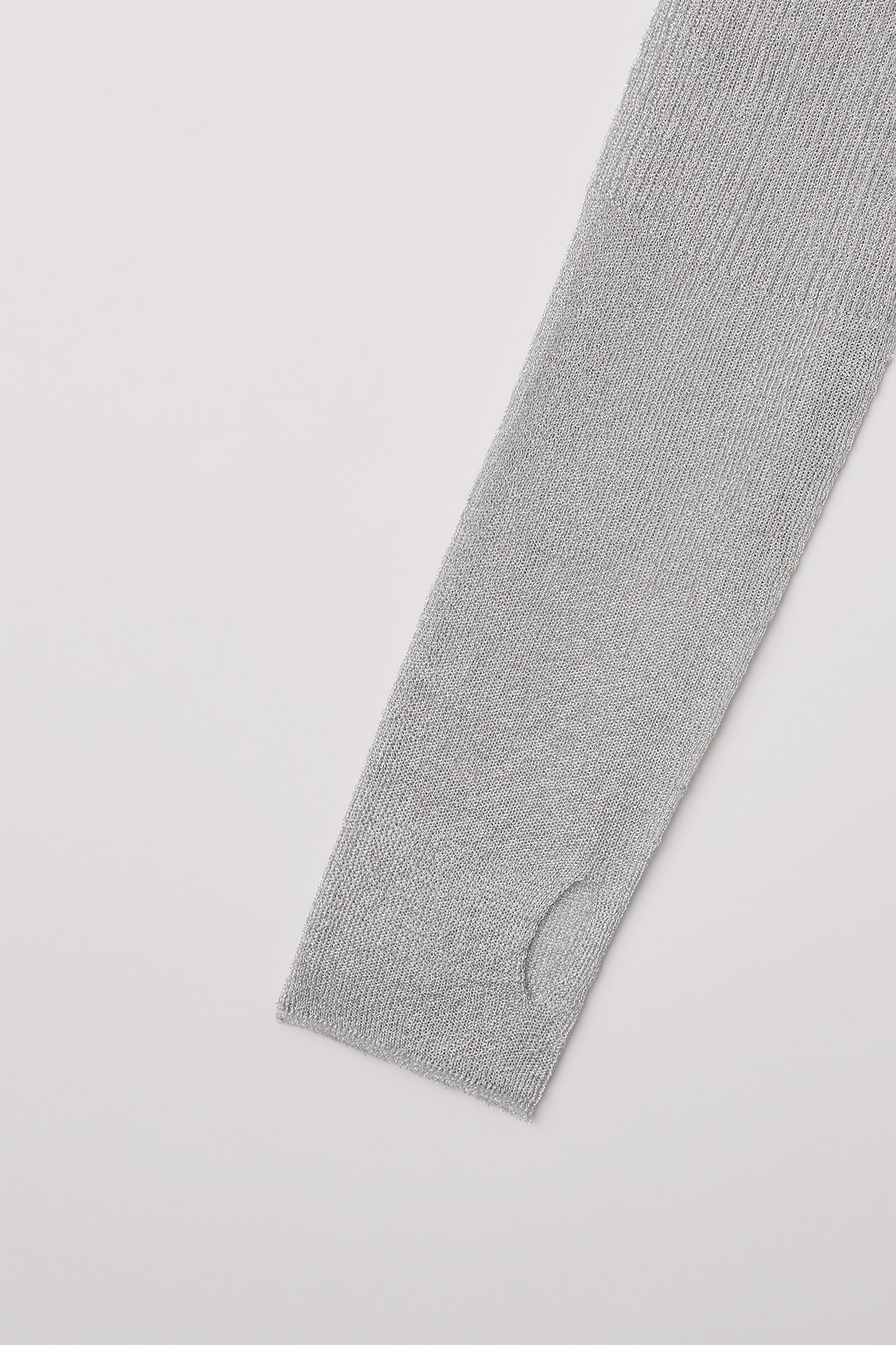 RIB METAL HIGHNECK LONG SLEEVE DRESS