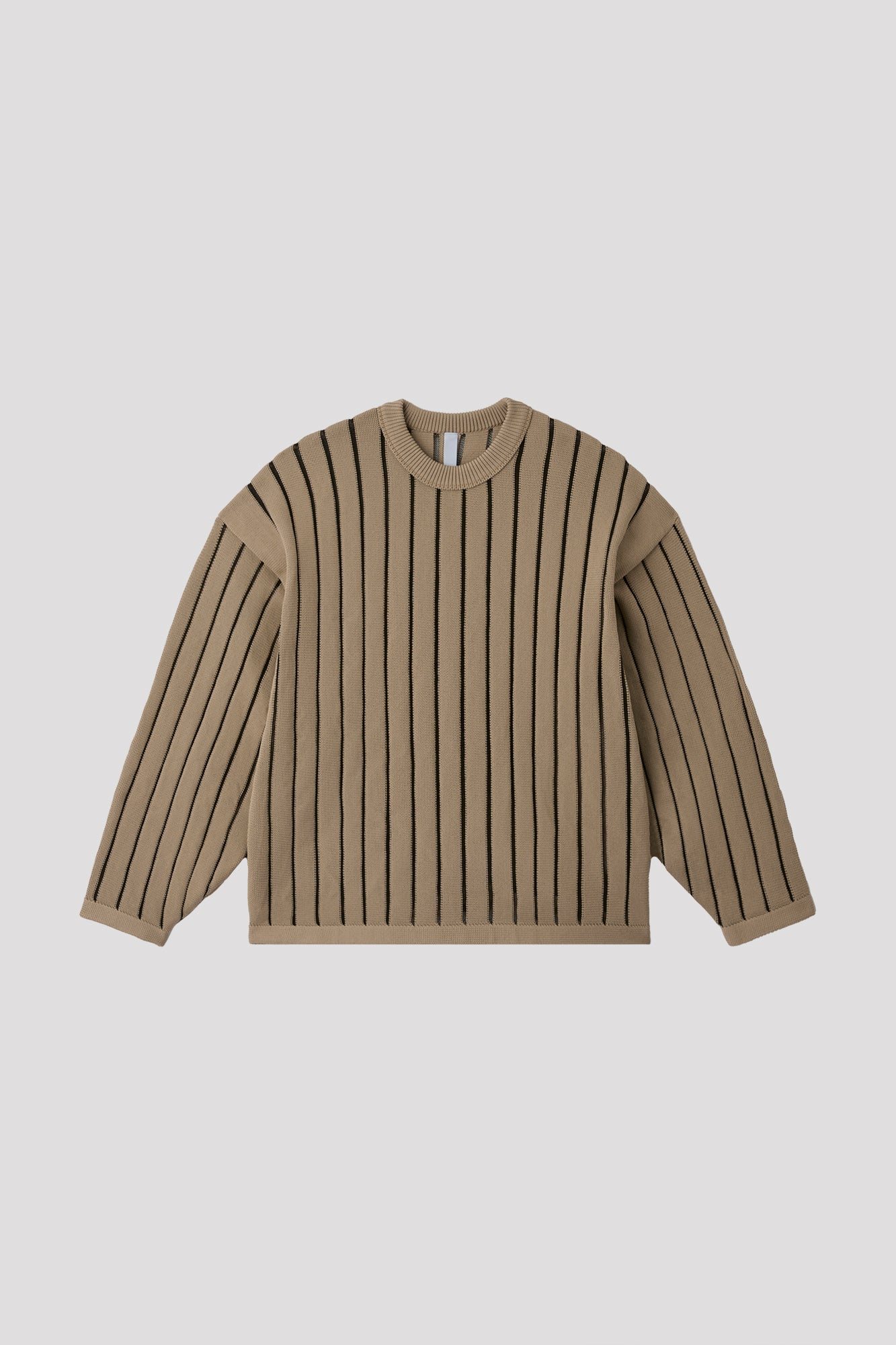 LOUVER METAL PULLOVER - BEIGE-BLACK