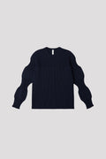FLUTED PULLOVER - NAVY