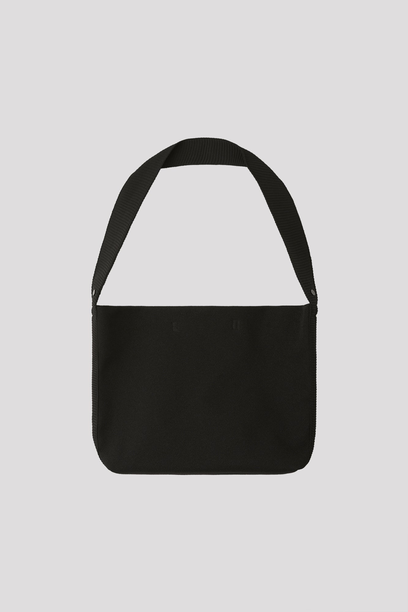 MESH STRIPED CROSSBODY BAG - BLACK
