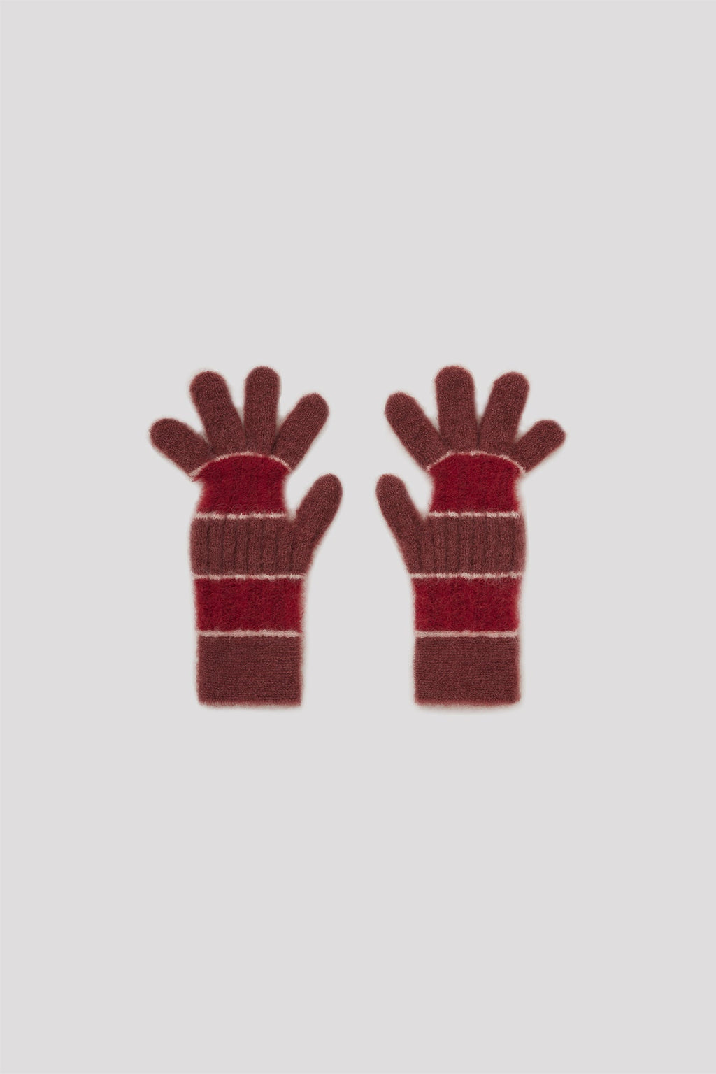 MOHAIR GLOVES - BLUSH RED MULTI
