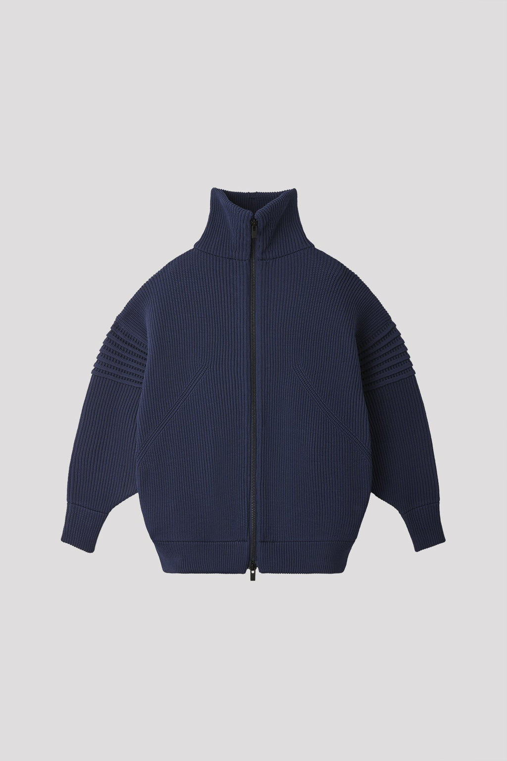 LOW GAUGE HIGHNECK ZIP BLOUSON - NAVY