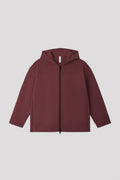 MILAN RIB HOODIE JACKET - BLUSH RED