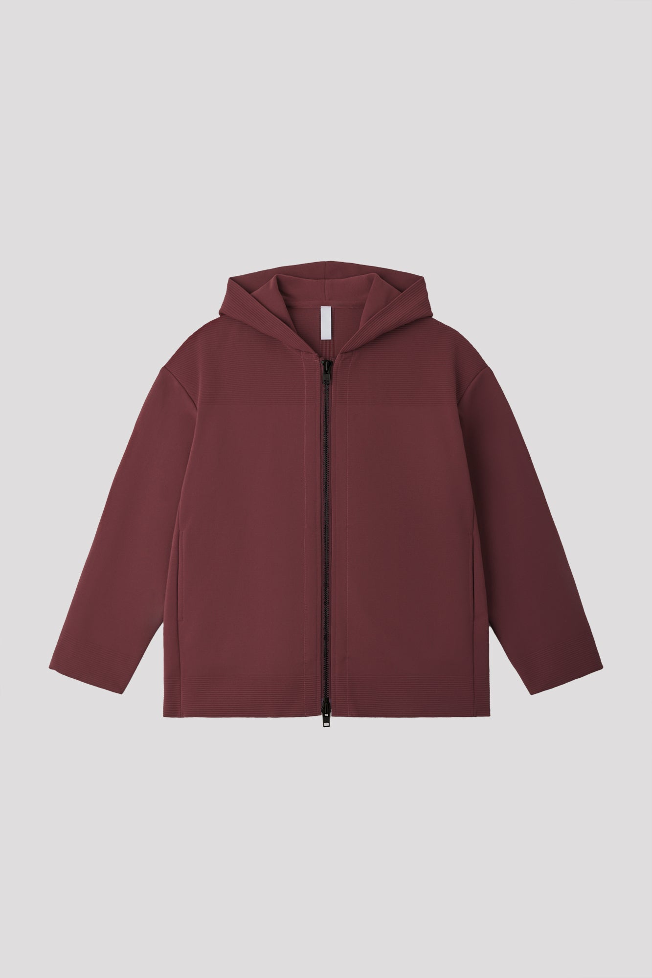 MILAN RIB HOODIE JACKET - BLUSH RED