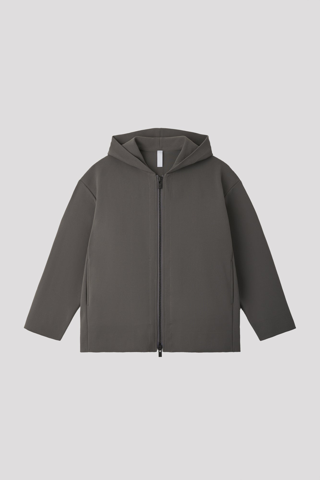 MILAN RIB HOODIE JACKET - IRON GRAY