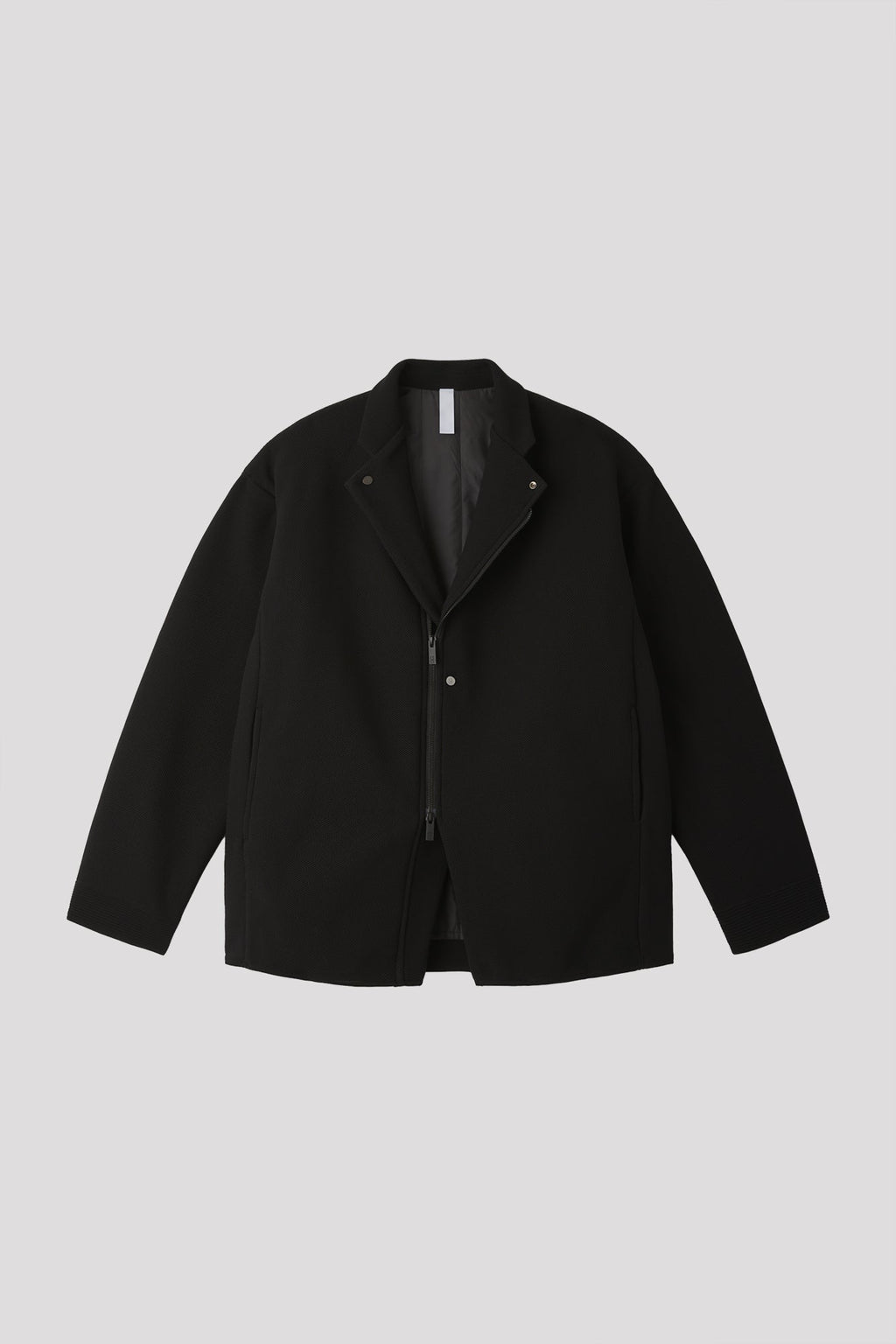 MESH ZIP TAILORED JACKET - BLACK