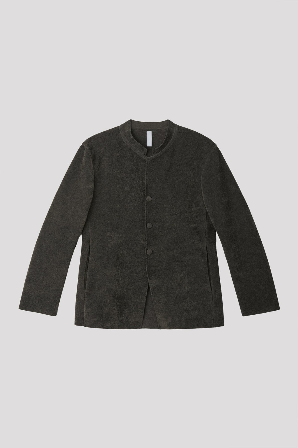 MILAN RIB VELVET STAND-UP COLLAR JACKET - IRON GRAY