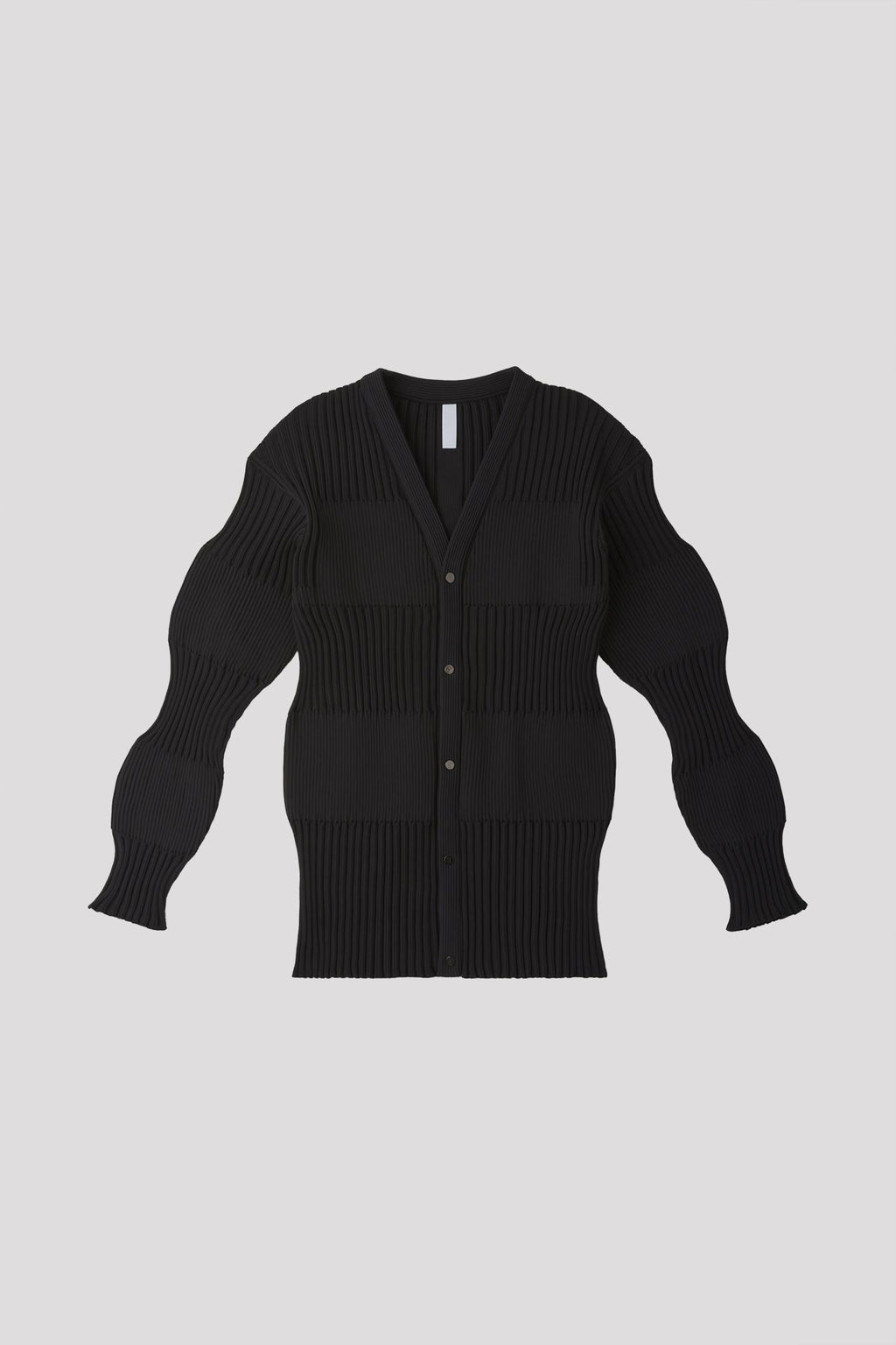 FLUTED CARDIGAN - BLACK