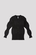 FLUTED CARDIGAN - BLACK