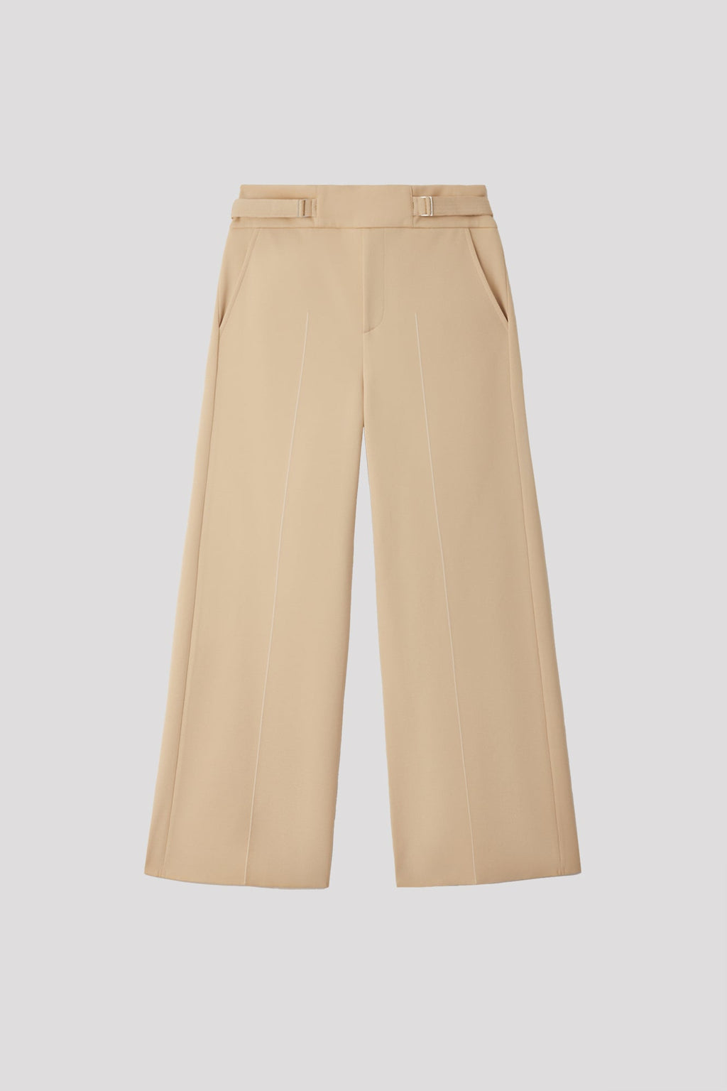 AC MILAN RIB WIDE STRAIGHT PANTS - BISQUE BEIGE