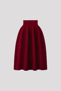 POTTERY VELVET SKIRT - MAROON RED